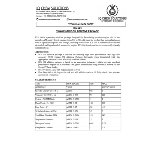 5w40 Engine Oil Additive