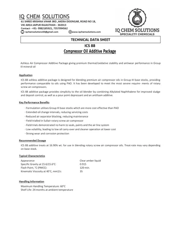 Compressor Oil Additive