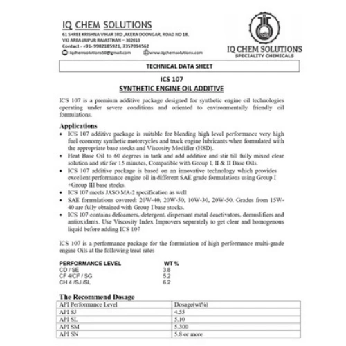 Synthetic Engine Oil Additive