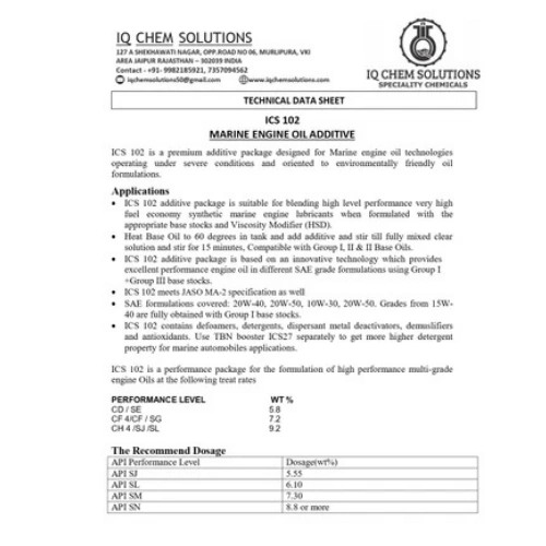 Marine Engine Oil Additive