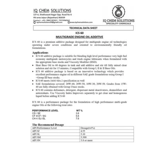 Multigrade Engine Oil Additive premium