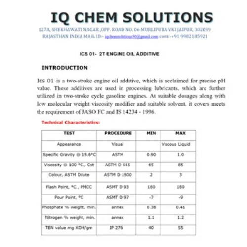 2t / 2 Stroke Engine Oil Additive