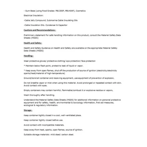 Technical Grade Polybutenes Indopol H-1900 Liquid, Purity: 99%